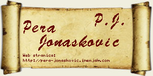 Pera Jonašković vizit kartica